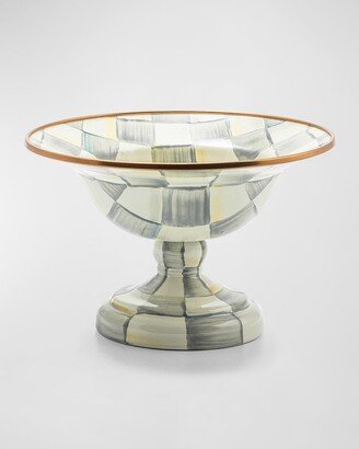 Sterling Check Enamel Compote