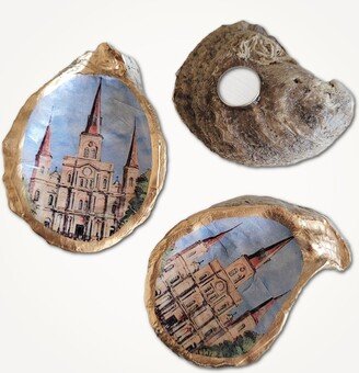 Magnet Created From Oyster Shell St Louis Cathedral French Quarter Jackson Square Heavy Duty Magnet Cubicle Decoration New Orleans