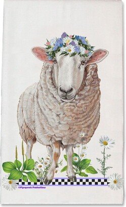 Cheviot Sheep Floral Kitchen Dish Towel Pet Gift | Dts761