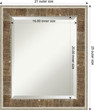 Beveled Wood Wall Mirror - Farmhouse Brown Narrow Frame