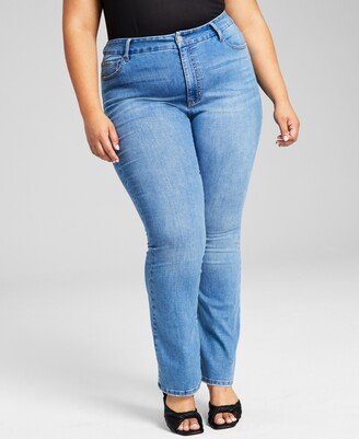 And Now This Trendy Plus Size High-Rise Bootcut Jeans