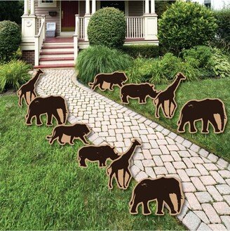 Big Dot Of Happiness Wild Safari - Lawn Decor - Outdoor African Jungle Party Yard Decor - 10 Pc