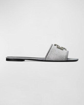 Eleanor Pave Medallion Flat Slide Sandals