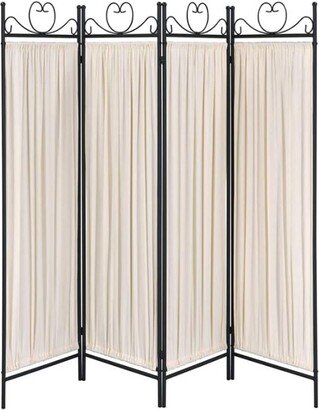 4-panel Folding Screen in Beige and Black