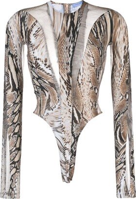 Illusion sheer-panelled bodysuit