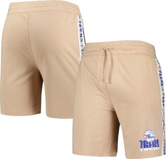 Men's Concepts Sport Tan Philadelphia 76ers Team Stripe Shorts