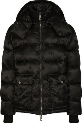 Logo-Jacquard Hooded Jacket