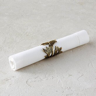 Set of 4 Wrapped Leaf Napkin Rings