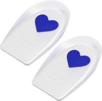 Unique Bargains Silicone Heel Support Cup Pads Orthotic Insole Plantar Care Heel Pads Love Pattern Size 40-46 Blue 2 Pcs