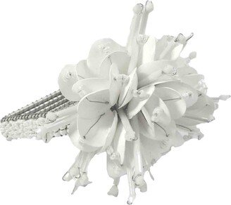 Corsage Napkin Ring, Set Of 4, Color White