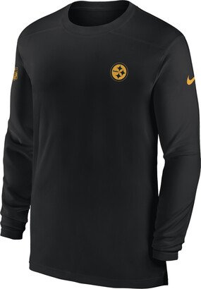 Men's Dri-FIT Sideline Coach (NFL Pittsburgh Steelers) Long-Sleeve Top in Black