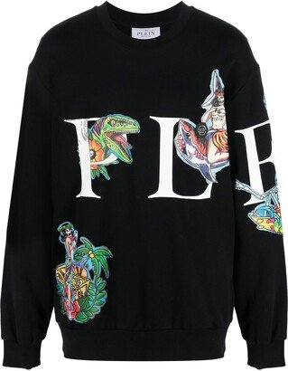 Logo-Print Crew Neck Sweatshirt