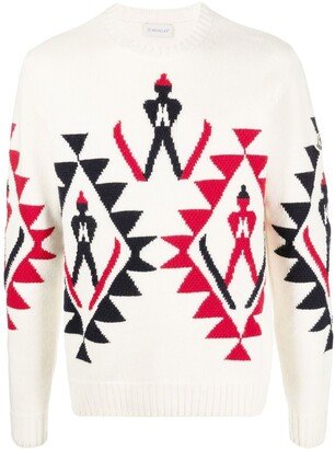 Graphic-Knit Wool Jumper