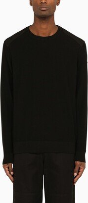 Black wool crew-neck jumper