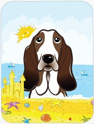 BB2111LCB Basset Hound Summer Beach Glass Cutting Board