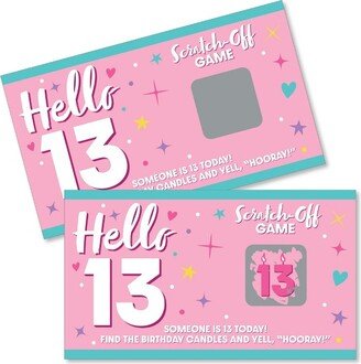 Big Dot of Happiness Girl 13th Birthday - Official Teenager Birthday Party Game Scratch Off Cards - 22 Count