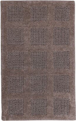 Knightsbridge Square Honeycomb 100% Cotton Reversible Bath Rug 20 X 30 Stone