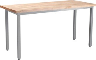 National Public Seating NPS 30x72 Heavy Duty Steel Table, Butcherblock Top