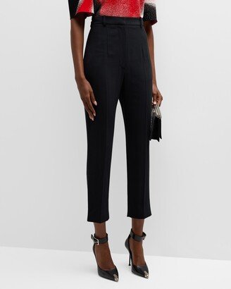 High-Waist Crop Cigarette Trousers