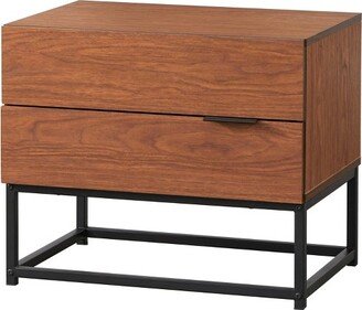 Noble 2 Drawers Nightstand Walnut - Buylateral