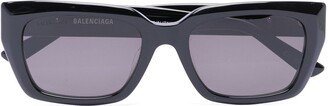 Balenciaga Eyewear Logo-Lettering Square-Frame Sunglasses