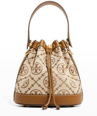 T Monogram Jacquard Crossbody Bucket Bag