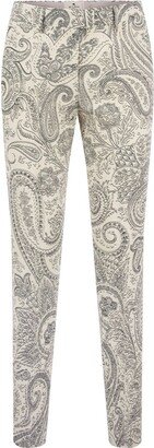 Paisley Print Tapered Trousers