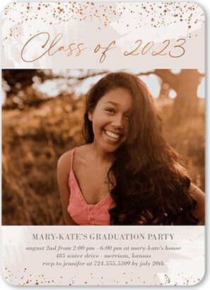 Graduation Invitations: Subdued Shine Graduation Invitation, Grey, 5X7, Standard Smooth Cardstock, Rounded