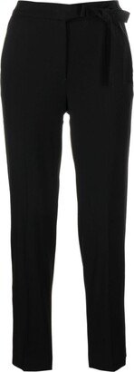 Cropped Wrap-Style Tapered Trousers