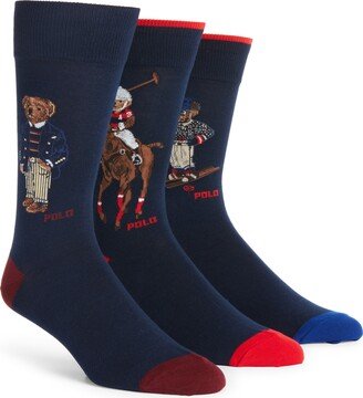 Assorted 3-Pack Polo Bear Dress Socks Gift Box