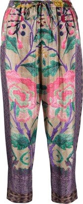 Aloe silk cropped trousers