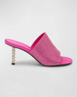 Strass 4G Slim Cube-Heel Mule Sandals