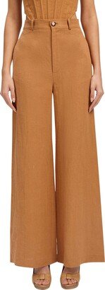 Enya High Waist Wide Leg Linen Pants