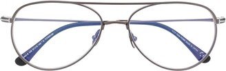 Double-Bridge Pilot-Frame Glasses