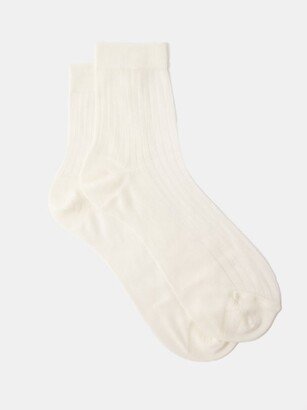 Ribbed-silk Ankle Socks-AB