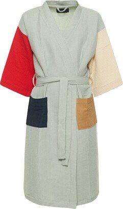 Waffle cotton blend bathrobe