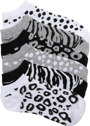 Animal Print No Show Socks 6 Pack