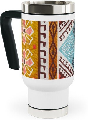 Travel Mugs: Grand Bazaar - Coral Spice Travel Mug With Handle, 17Oz, Multicolor