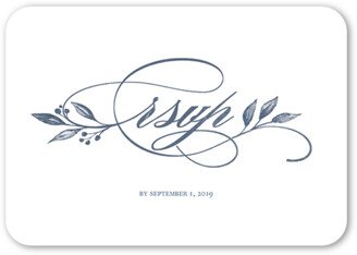 Rsvp Cards: Classic Herald Wedding Response Card, Blue, Signature Smooth Cardstock, Rounded