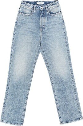 Icon Denim Straight-Leg Distressed Jeans