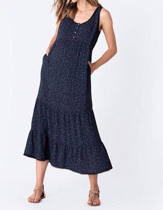 Seraphine Tiered Maternity Maxi Dress In Navy