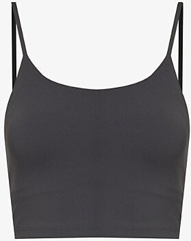 Adanola Womens Graphite Grey Ultimate Scoop-neck Stretch-woven bra