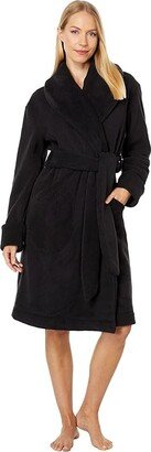 Vivienne Recycled Fleece Robe w/ Pocket (Black) Women's Robe