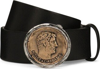 Coin Buckle Leather Belt