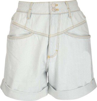 Turned-Up Hem Denim Shorts-AA