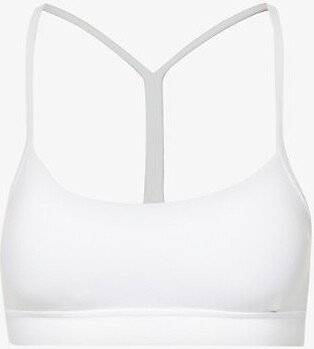 Womens White Flow Y Scoop-neck Stretch-woven bra