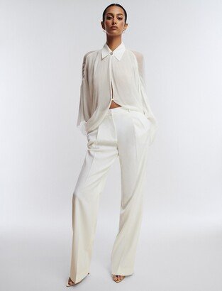 Wide-Leg Creased Trouser