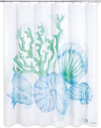 Serene Shells Shower Curtain White - Allure Home Creations