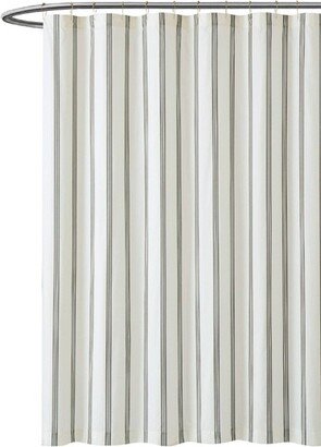 Millennial Striped Shower Curtain Off White/Black