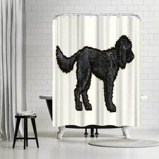 71 x 74 Shower Curtain, Labradoodle Black by Sally Pattrick